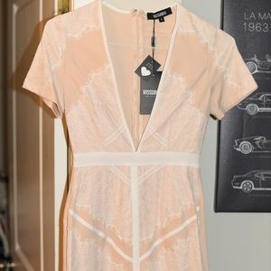 Florrie Lace Panel Plunge Bodycon Dress